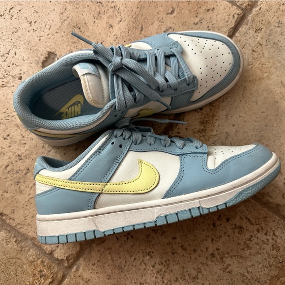 Nike Dunks Sneakers in Blue and Light Yellow